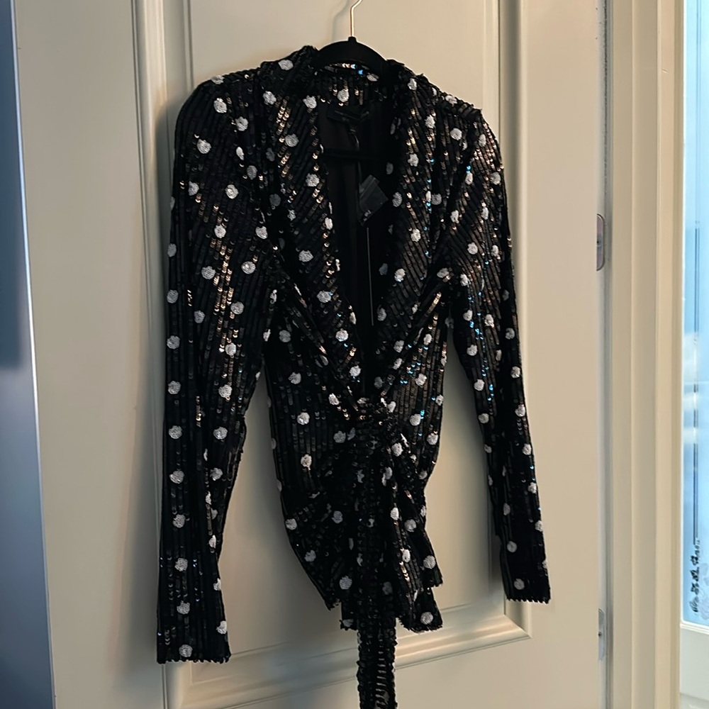 House of Harlow Sequin Polka Dot Jacket